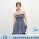 范思藍恩抹胸傘狀打攬連衣裙女2025夏新款經(jīng)典藏青格紋裙子2520 藏青格子 XS