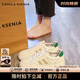 CAMILA KSENIA爆款小白鞋女士2025新款夏季厚底鞋子時(shí)尚百搭休閑板鞋平底運動(dòng)鞋 卡其色 36