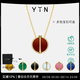 YIN隱「因」系列黃金比18K金項鏈紅玉髓吊墜鎖骨鏈珠寶禮物節日送女友 紅玉髓大號（吊墜直徑13mm） 40+2.5+2.5cm