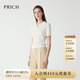 PRICH時(shí)髦短袖絞花polo針織衫2025夏季新款寬松上衣套頭毛衣女 39象牙白色 M (165)