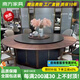 南方家居新中式酒店大圓桌電動(dòng)實(shí)木餐桌帶巖板轉盤(pán)15人20人飯店餐廳家用桌 1.8米電動(dòng)桌帶轉盤(pán)【9-13人】