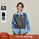 茵曼（INMAN）2025秋冬女裝新款復古V領(lǐng)刺繡馬甲針織衫顯瘦無(wú)袖上衣毛衣 貴族灰 M