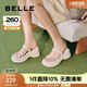 百麗（Belle）老爹運動涼鞋女商場同款厚底休閑拖鞋B6A1DBT4 米白 37 (235mm)
