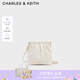 CHARLES&KEITH迷你菱格流浪包單肩斜挎雙肩包包女包生日七夕禮物CK2-60782390 Cream奶白色 S