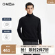金利來【含羊絨羊毛】秋冬新款針織衫男保暖滑糯厚實(shí)高領(lǐng)套頭毛衣 黑色-99 2XL 185/100A 推薦150-160斤