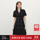 范思藍(lán)恩正式氣質(zhì)通勤連衣裙女夏季收腰顯瘦面試西裝裙 黑色 L