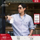 布克兄弟（BrooksBrothers）男士春秋牛津紡扣結領(lǐng)logo休閑襯衫 B976-藍色條紋 L
