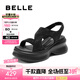 百麗（Belle）細(xì)閃水鉆面休閑涼鞋女商場(chǎng)同款厚底增高涼鞋E2W1DBL5 黑色 37 (235mm)