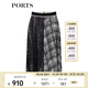 PORTS寶姿春夏新品半身裙百褶裙LM8S028MPT031 黑色印花 M (6)