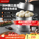 美廚（maxcook）蒸鍋全304不銹鋼36cm三層蒸鍋感溫復底湯鍋 燃氣電磁爐通用MCZ774