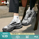 FILA 斐樂男鞋七夕送蕨草鞋輕便舒適運(yùn)動(dòng)休閑鞋2024秋新款復(fù)古老爹鞋 羽毛灰/白玉灰-FW 41