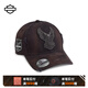 哈雷戴維森（Harley-Davidson）摩托車(chē)文化騎行機車(chē)立鷹貼布鴨舌帽時(shí)尚帽子潮流遮陽(yáng)刺繡棒球帽 黑色 M碼
