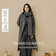 茵曼可拆圍巾雙面呢大衣2025冬季女裝新款長(cháng)保暖毛呢外套 雅典灰 M