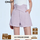 ONLY潮流休閑高腰闊腿A字短褲牛仔褲女|123243067 C35 薰衣草霜LAVENDER FROS S (160) R