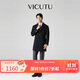 威可多（VICUTU）男士大衣舒適毛呢大衣商務(wù)休閑外套VBS22341306 黑色 175/96B 