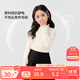 左西女童打底衫半高領(lǐng)長(cháng)袖T恤兒童上衣2025新款女孩保暖衣 奶白色 150