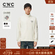 C'N'C【奢侈品衣服】CNC秋新款半拉鏈立領(lǐng)套頭衛衣休閑戶(hù)外長(cháng)袖上衣男 米白 52 /L/(180/96A)