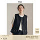 旅途原品ltyp 黑標(biāo)系列「夜曲」真絲羊毛馬甲極簡(jiǎn)休閑黑色短馬夾女 靜謐黑現(xiàn)貨 M