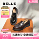 百麗（Belle）七夕禮物宋佳同款海鷗樂福2.0版25女商場款皮鞋B5J1DCA5預售 【李蘭迪同款】棕色（4CM） 2.0 37 (235mm)
