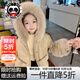 BABO PANDA童裝女童外套秋冬款2025新款寶寶冬季皮衣兒童上衣小女孩皮草冬裝 卡其 120 建議5~6歲【110-120cm】cm