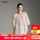 艾諾絲雅詩(shī)【商場(chǎng)同款】夏季新品時(shí)尚立體圓圈花朵雪紡衫上衣女30535045 白色 M