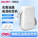 得力（deli）標簽打印機 家用手持便攜式 小型熱敏打價(jià)格價(jià)簽智能標簽機便簽名字打字防水姓名貼透明貼紙打印機 霜雪白【手撕切紙】2卷白色標簽紙含測試紙