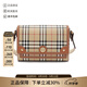 博柏利（BURBERRY）新品女款典手提單肩包斜挎包Note包郵差包女包七夕禮物女80662261 典藏米色/石楠棕色格紋