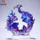 金玉滿(mǎn)堂琉璃錦鯉魚(yú)擺件客廳水晶裝飾品新房子喬遷新婚禮物送新人 金玉滿(mǎn)堂（藍紫色） 小號