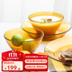 多萊斯法國(guó)進(jìn)口餐具套裝鋼化玻璃餐具耐熱碗盤(pán)杯高檔4-6人餐具玻璃餐具 琥珀色簡(jiǎn)約款 15件套