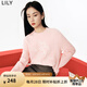 LILY春新款女裝多巴胺穿搭含綿羊毛馬海時尚針織衫套頭毛衣女 122粉紅 M