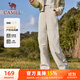 駱駝（CAMEL）加絨工裝女褲防風(fēng)防水傘兵軟殼休閑褲 C25CAYL6021 橡木灰 S