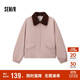 森馬（Semir）外套女oversize插肩袖仿羊羔毛毛領(lǐng)冬季2024夾棉夾克109724108016