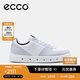 愛(ài)步（ECCO）圓頭潮流拼色厚底休閑板鞋男 街頭720系列520814 水泥灰/白色40