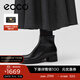 愛(ài)步（ECCO）靴子女 女鞋冬季牛皮短靴粗跟保暖女靴 雕塑222413 HL 黑色22241301001 37 （尺碼偏小，建議拍大一碼）