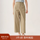 茵曼（INMAN）通勤復古哈倫闊腿褲女2025夏季百搭松弛感休閑九分褲香蕉褲 卡其色 29