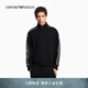 EMPORIO ARMANI/阿瑪尼官方旗艦新款男復(fù)古運(yùn)動(dòng)拉鏈開衫立領(lǐng)衛(wèi)衣夾克外套 【合身版】黑色 M (推薦：135-150斤)