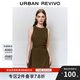 UR2025夏季新款女裝簡約氣質(zhì)褶皺修身無袖連衣裙UYY750027 深咖棕 S