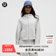 lululemon丨Scuba 女士超寬松款拉鏈連帽衫 *華夫格 LW3JCVS 雜色超淺灰 M /L