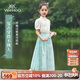 英氏（YEEHOO）兒童漢服女童馬面裙中大童裝新中式雪紡國風(fēng)半身裙子夏 藍色 165