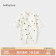 babylove新生兒連體衣春季純棉嬰兒衣服0-6個(gè)月初生兒寶寶三角哈衣秋裝