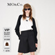 MO&Co.MC刺繡棉質(zhì)寬松T恤美式復(fù)古打底衫情侶裝t恤純棉T恤摩安珂 本白色-第2批 S 160