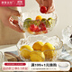 摩登主婦 北歐式ins風(fēng)玻璃碗大號家用餐具水果盤(pán)沙拉碗甜品小碗 1500ml描金玻璃碗