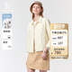 哈吉斯（HAZZYS）女裝 素色休閑外套型襯衫ASCSK1CAX11 淺米色LI L(165/88A40)