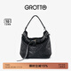 GROTTO個(gè)樂(lè )流浪包中號子母包托特松弛感通勤斜挎單肩包禮物 經(jīng)典黑 小號
