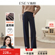 逸陽(yáng)不易掉色窄版直筒牛仔褲女秋冬季新款顯瘦闊腿長(cháng)褲子 冬款-深藍色 28