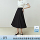 范思藍(lán)恩23FS11329 不規(guī)則a字半身裙女春秋垂墜感氣質(zhì)高腰傘裙子 黑色 L