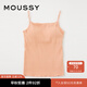 moussy 女裝新款U型領(lǐng)帶胸墊修身針織吊帶衫女010GSS80-0400 131淺橙色 均碼