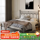 天壇家具 鐵床 新款網(wǎng)紅鐵藝床婚床 現代美式簡(jiǎn)約公主 鐵架床 三擋可調節（不含床墊） 約1.5*2.0mmm