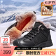 駱駝（CAMEL）冬季新款羊毛加絨厚底磨砂牛皮保暖城市戶外徒步鞋男靴 G13W307076 黑色 41