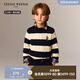 Teenie WeenieKids小熊童裝25年新款秋冬男女童寬條紋絞花套頭毛衣 米白色 160 cm